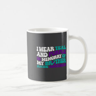 Teal Purple Ribbon Suicide Awareness Brother Aware Coffee Mug