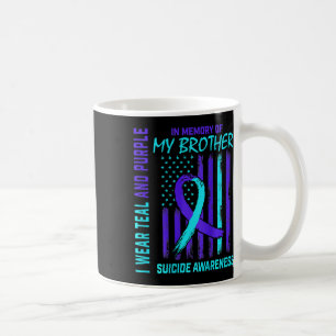 Teal Purple Ribbon Suicide Awareness Flag I Miss M Coffee Mug