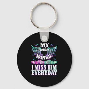 Teal Purple Ribbon Suicide Awareness Flag I Miss M Keychain
