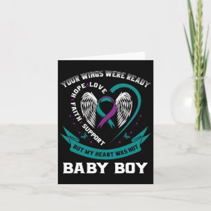 Teal Purple Ribbon Suicide Awareness Prevention So Card