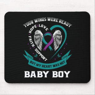 Teal Purple Ribbon Suicide Awareness Prevention So Mouse Pad
