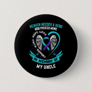 Teal Purple Ribbon Suicide Awareness Shirt Uncle M 2 Inch Round Button