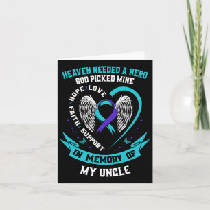 Teal Purple Ribbon Suicide Awareness Shirt Uncle M Card