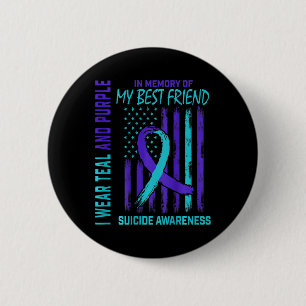 Teal Purple Suicide Awareness Flag Best Friend Ck 2 Inch Round Button