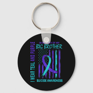 Teal Purple Suicide Awareness Flag Big Brother Ck  Keychain