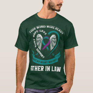 Teal Purple Suicide Awareness Prevention Father In T-Shirt