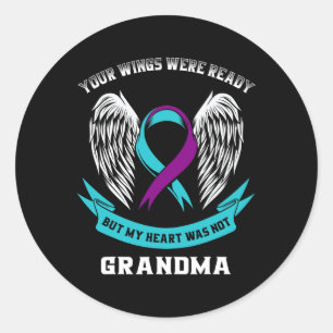 Teal Purple Suicide Awareness Ribbon In Memory Of Classic Round Sticker