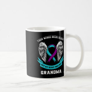 Teal Purple Suicide Awareness Ribbon In Memory Of  Coffee Mug
