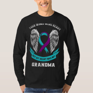 Teal Purple Suicide Awareness Ribbon In Memory Of T-Shirt