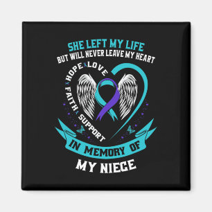 Teal Purple Suicide Awareness Ribbon Niece Memoria Magnet