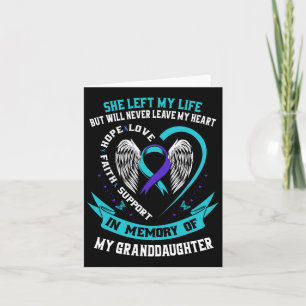Teal Purple Suicide Awareness Shirt Granddaughter Card