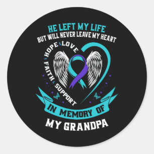 Teal Purple Suicide Awareness Shirt Grandpa Preven Classic Round Sticker
