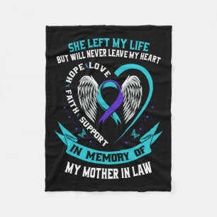 Teal Purple Suicide Awareness Shirt Mother In Law Fleece Blanket