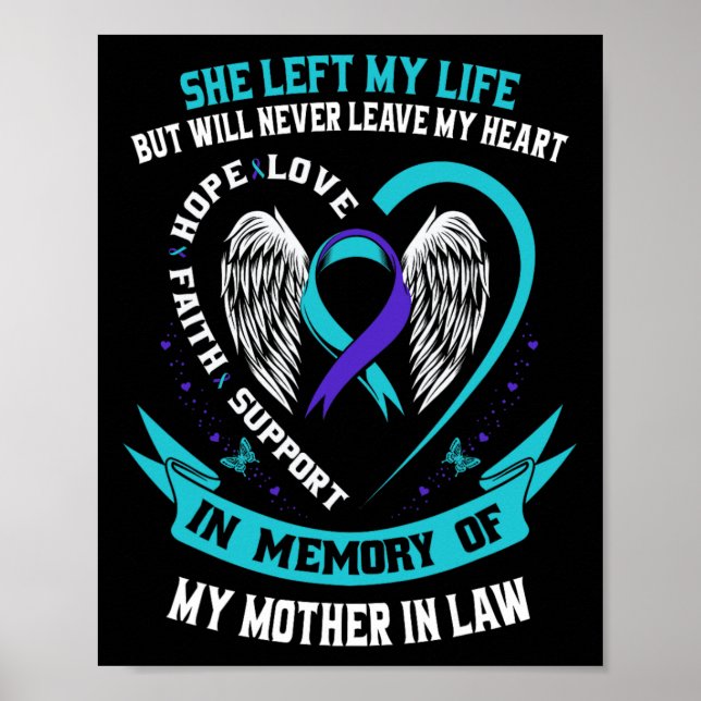 Teal Purple Suicide Awareness Shirt Mother In Law  Poster (Front)