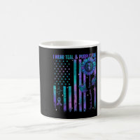 Teal Purple Us Usa Flag Suicide Prevention Awarene