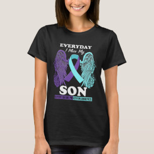 Teal Purple Wing Miss Love Son Suicide Prevention T-Shirt