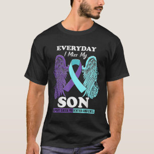 Teal Purple Wing Miss Love Son Suicide Prevention T-Shirt