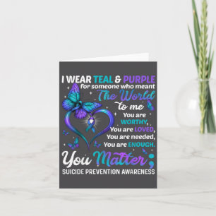 Teal Purple You Suicide Prevention Awareness Month Card