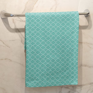 Teal Quatrefoil Bath Towel Set