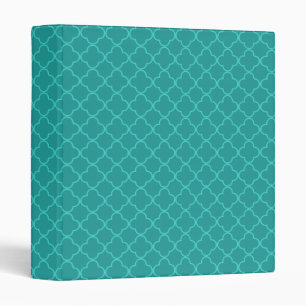 Teal Quatrefoil Binder
