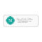 Teal Quatrefoil Monogram Return Address