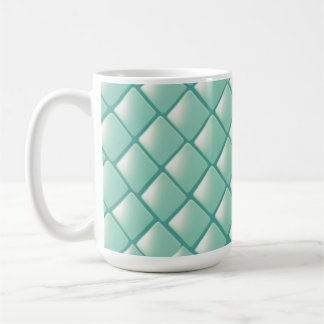 Teal Quilted Diamond Pattern Coffee Mug