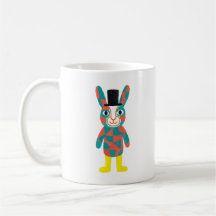 Teal Rabbit Top Hat Classic Mug