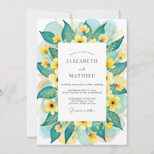Teal Radiant Summer Wedding Invitation