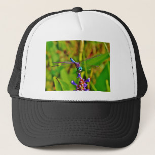 Teal Rainbow Dragonfly Trucker Hat