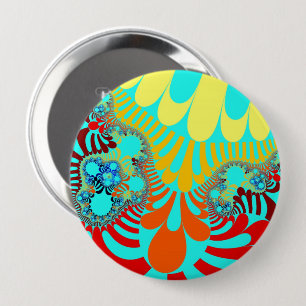 Teal Rainbow Mod 4 Inch Round Button