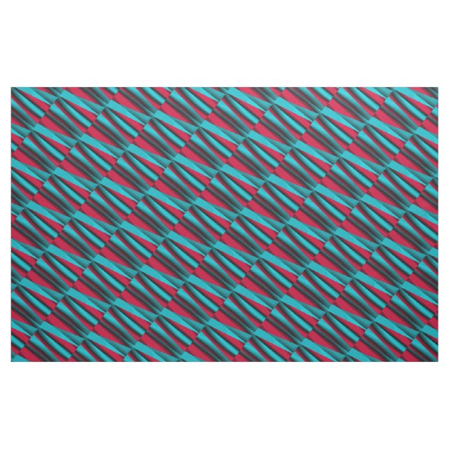 Teal-Red Abstract Fabric (Yard)
