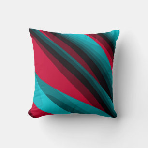 Teal-Red Abstract Throw Pillow