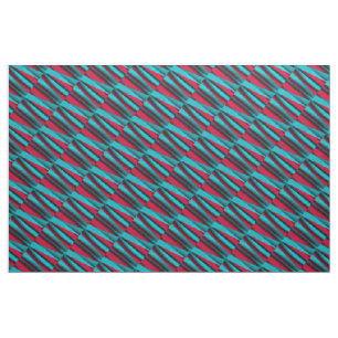 Teal-Red Pattern Fabric