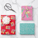 Teal, Red, Pink 18th Birthday Wrapping Paper<br><div class="desc">Sparkly,  cool coloured hand drawn numeric candles celebrating 18 years. Personalize their gifts honouring all their years so far!
Remind them to make a wish on their special day!</div>