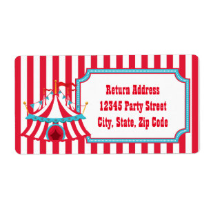 Teal & Red Vintage Circus or Carnival Labels