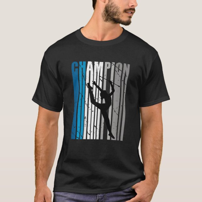 Teal Rhythmic Gymnastics Champion Birthday Coach T-Shirt (Front)