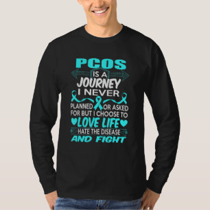 Teal Ribbon Fighting Pcos Awareness Men Women T-Shirt