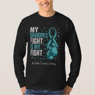 Teal Ribbon Grandfather Addiction Recovery Awarene T-Shirt