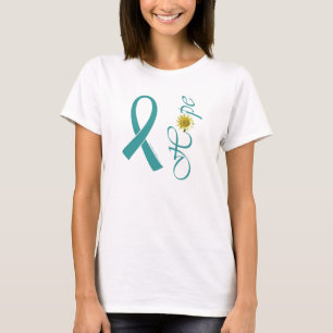 Teal Ribbon Hope Ovarian Cancer T-Shirt