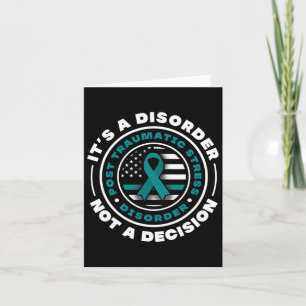 Teal Ribbon Post Traumatic Stress Disorder Awarene Card