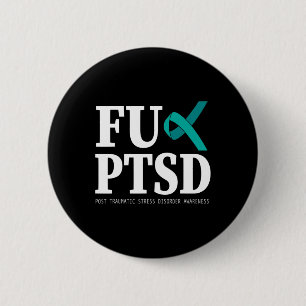 Teal Ribbon Ptsd Awareness - Support Stress Awaren 2 Inch Round Button