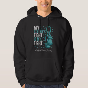Teal Ribbon Sister Addiction Recovery Awareness Hoodie