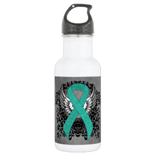Teal Ribbon Support Awareness 532 Ml Water Bottle