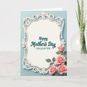 Teal Rococo Mothers Day Card
