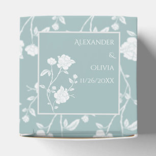 Teal Rose Wedding Favour Box