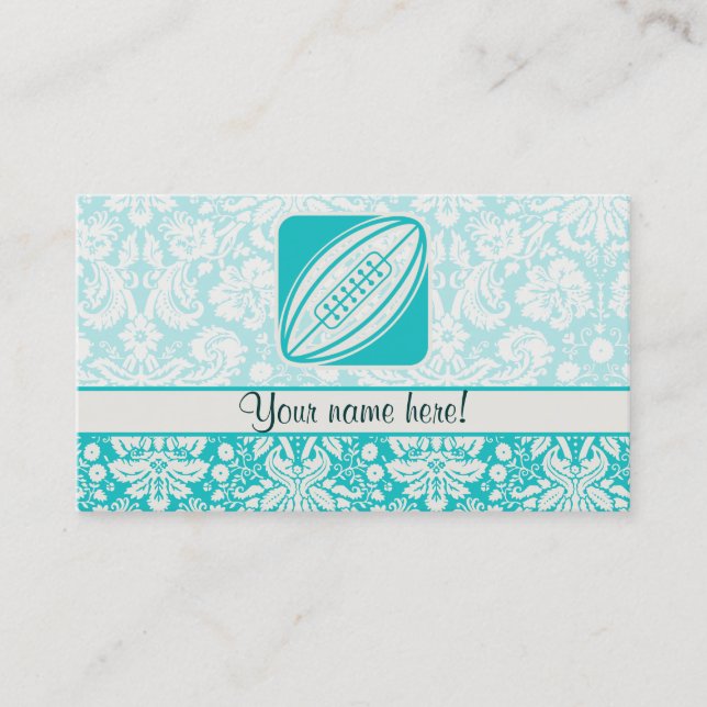 Teal Rugby Business Card (Front)