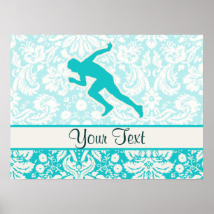 Teal Running Poster