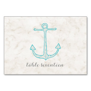 Teal Rustic Anchor Wedding Table Table Number