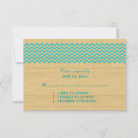 Teal Rustic Chevron Response Card