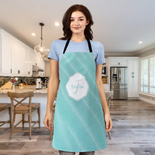Teal Sand Ripples Personalized Apron